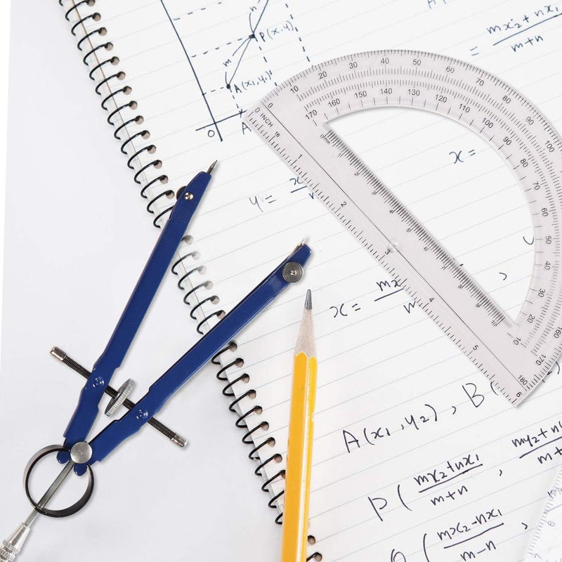 KABUDA Professional Precision Compass Set, Metal Spring Bow Compass with Protractor, Lock, Pencil Leads & Screw Replacements, for Geometry, Math, Drafting, Drawing & Measuring, School & Office Supplies - Image 5